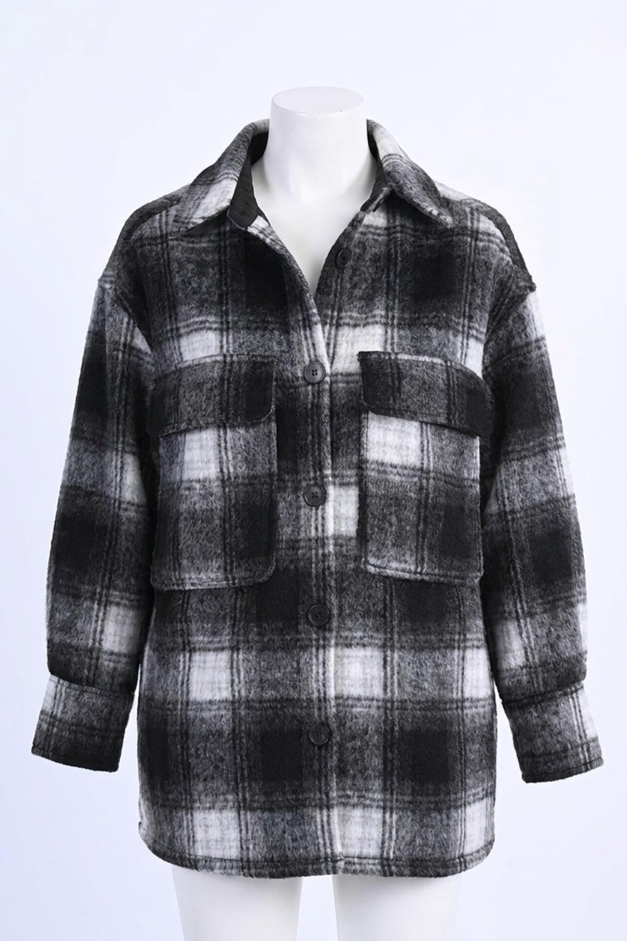 NEW MOLLY BRACKEN mid-length woven coat in black